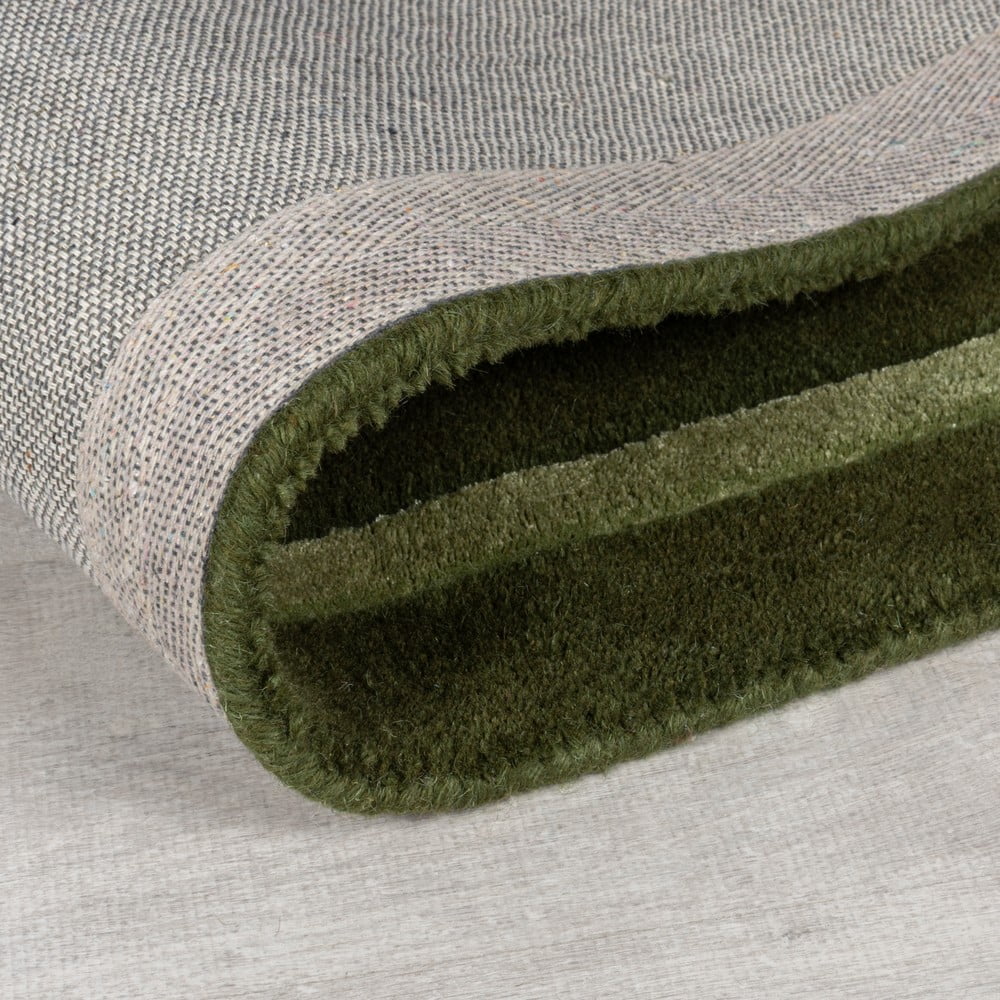 Ciemnozielony wełniany dywan tkany ręcznie 160x230 cm Gatsby – Flair Rugs (zdjęcie 4)
