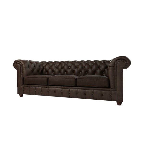 Ciemnobrązowa aksamitna sofa 230 cm Cambridge – Ropez