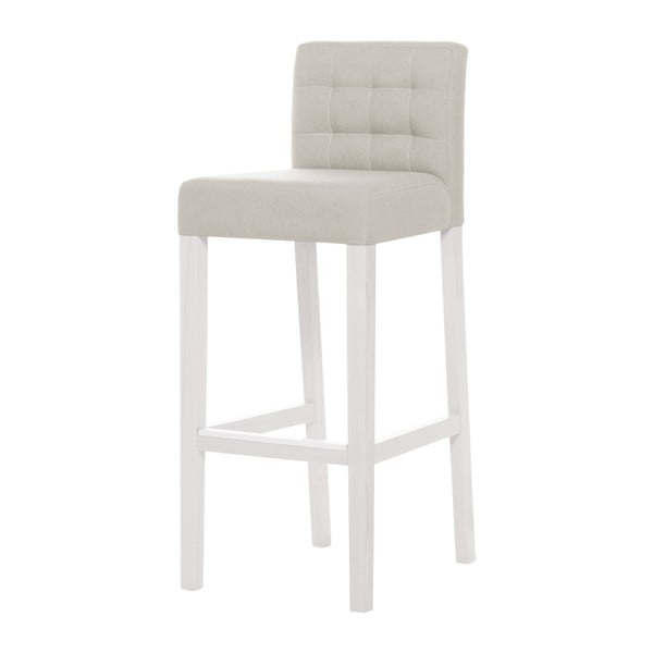 Kremowe krzesło barowe z białymi nogami Ted Lapidus Maison Jasmin
