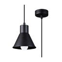 Czarna lampa wisząca z metalowym kloszem 14x14 cm Martina – Sollux