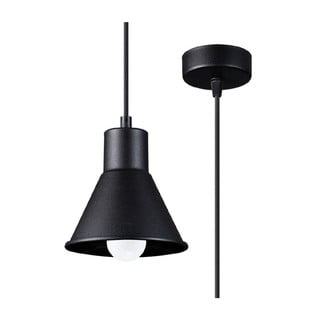 Czarna lampa wisząca z metalowym kloszem 14x14 cm Martina – Nice Lamps