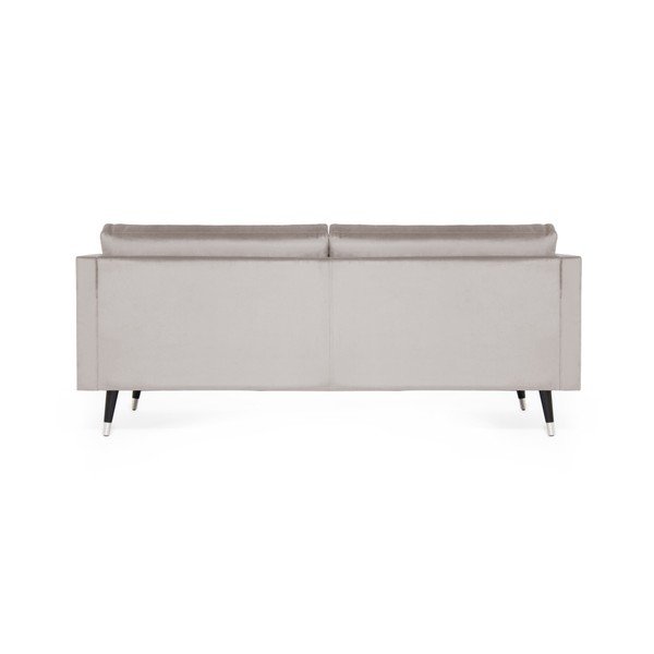 Jasnoszara sofa 3-osobowa z nogami w kolorze srebra Vivonita Meyer Velvet-image-4