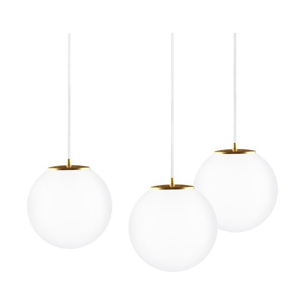 Lampa potrójna Tsuki M Elementary biało-złota, matowa-image-2