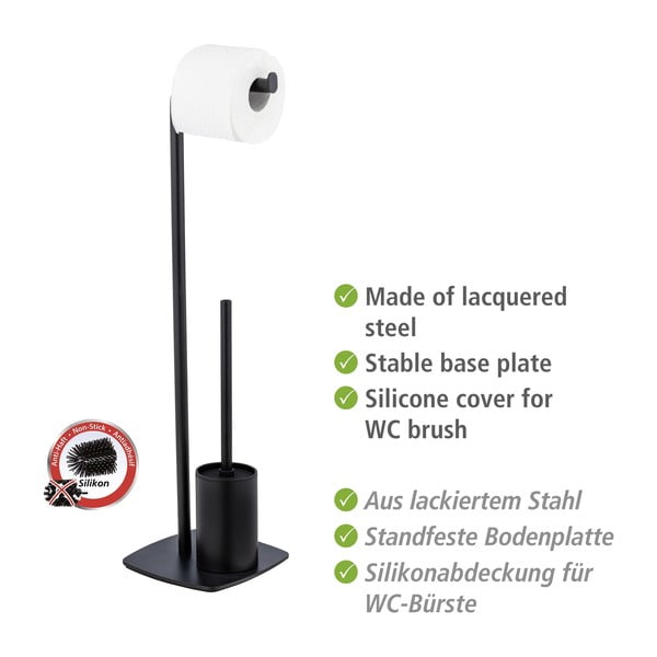 Stalowy stojak na papier toaletowy ze szczotką Iria – Wenko-image-4