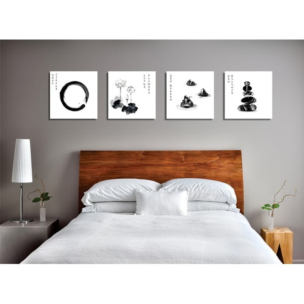 Obrazy zestaw 4 szt. 30x30 cm Japanese Zen – Wallity-image-2