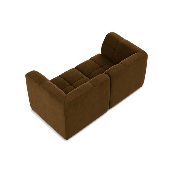 Musztardowa aksamitna sofa 180 cm Aloha – Makamii-image-4