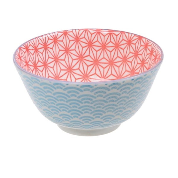 Niebiesko-czerwona porcelanowa miska Tokyo Design Studio Star, ⌀ 12 cm