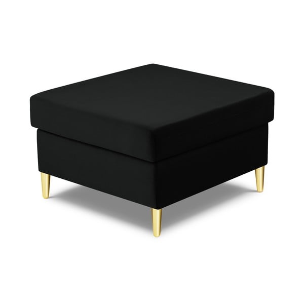 Czarny aksamitny podnóżek Kyoto – Cosmopolitan Design-image-2