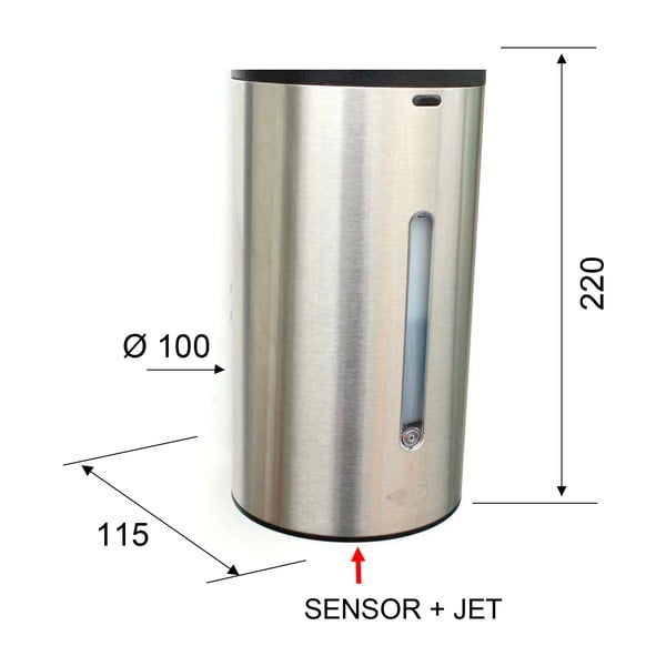Automatyczny dozownik do mydła ze stali nierdzewnej w kolorze matowego srebra 650 ml – Sapho-image-3