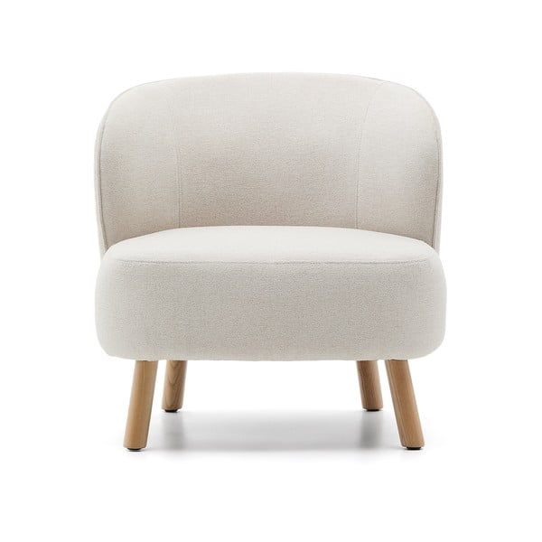 Kremowy fotel z tkaniny szenilowej Ulit – Kave Home-image-2