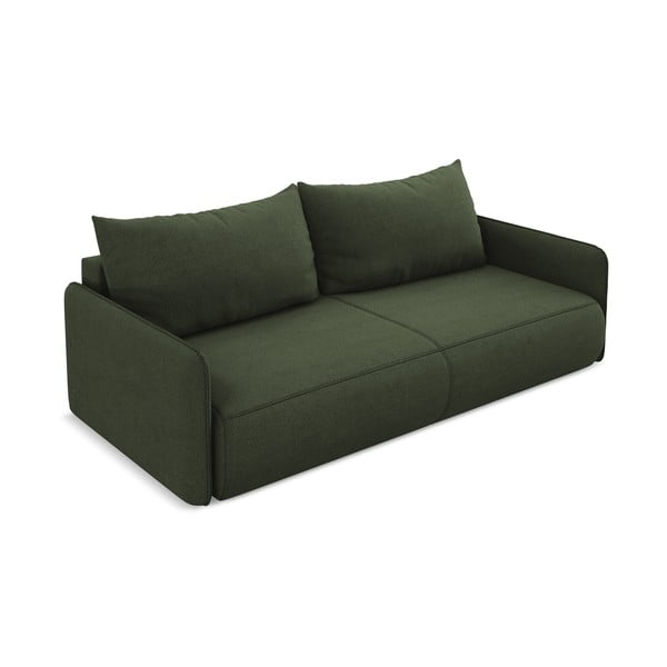 Zielona rozkładana/ze schowkiem sofa 216 cm Nanea – Makamii-image-3