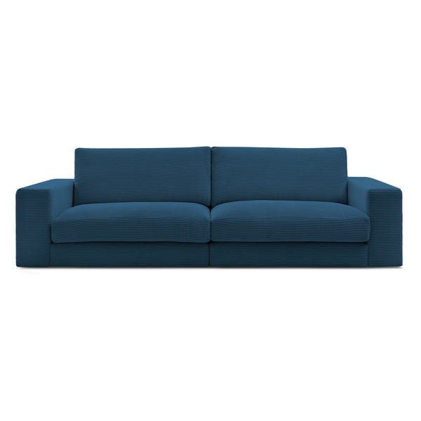 Ciemnoniebieska sztruksowa sofa 274 cm Leonard – Bobochic Paris