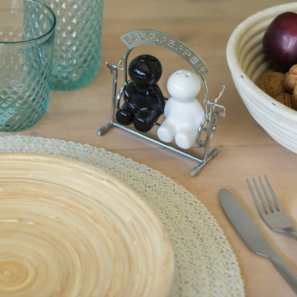 Solniczka i pieprzniczka ze stojakiem Salt & Pepper – Balvi-image-1