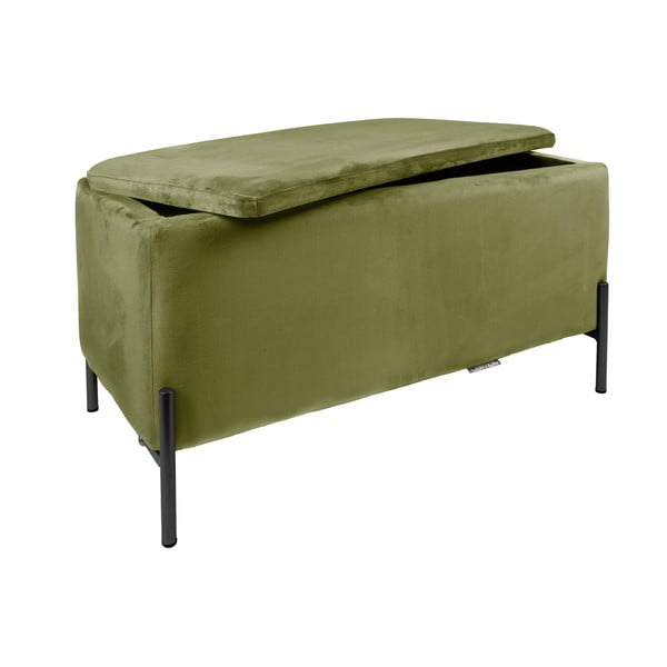 Zielona ławka z miejscem do przechowywania Leitmotiv Snog