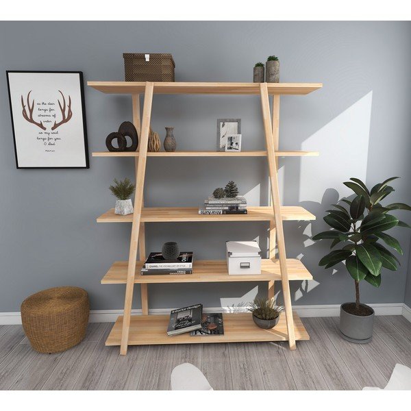 Naturalny regał z drewna sosnowego 115x145 cm Soft – Kalune Design-image-2