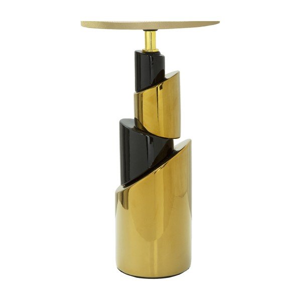 Biała lampa stołowa z konstrukcją w złotym kolorze Mauro Ferretti Tower-image-3