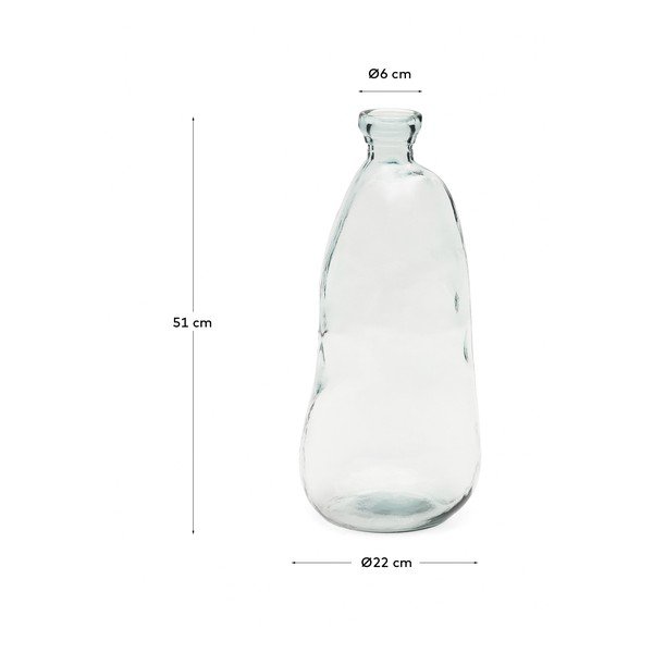 Wysoki wazon ze szkła z recyklingu (wysokość 51 cm) Brenna – Kave Home-image-4