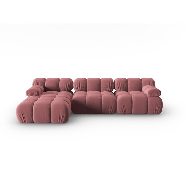 Różowa aksamitna sofa 285 cm Bellis – Micadoni Home