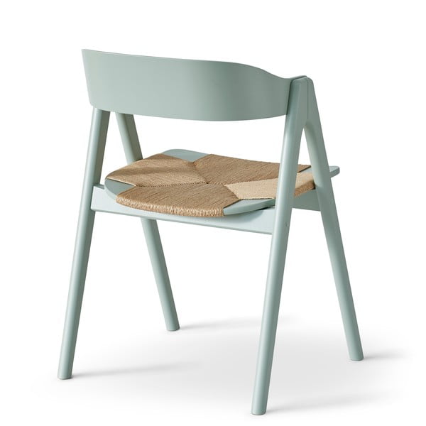 Jasnozielone krzesło z drewna bukowego z rattanowym siedziskiem Findahl by Hammel Mette-image-4
