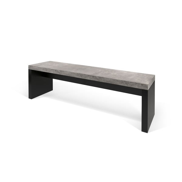 Czarno-szara ławka z dekorem betonu TemaHome Detroit, 140x43 cm-image-1
