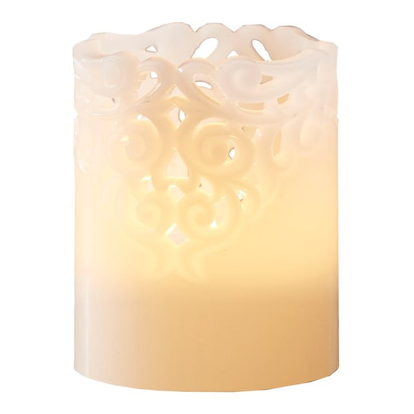 Biała woskowa świeczka LED Star Trading Clary, wys. 10 cm