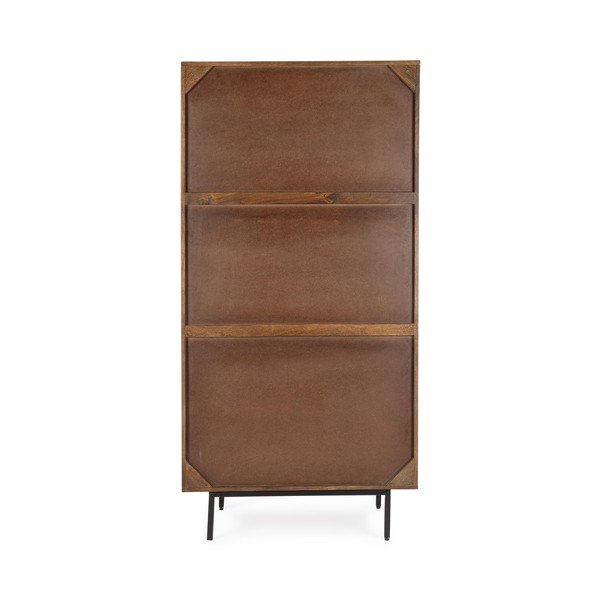 Szafka z litego drewna mango w naturalnym kolorze 85x170x40 cm Tadita – Bizzotto-image-3