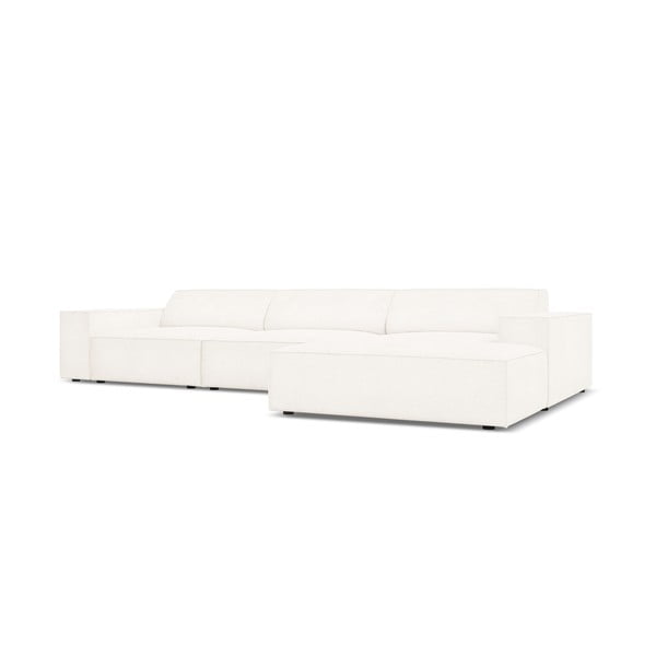 Beżowy narożnik (prawostronny) z materiału bouclé Jodie – Micadoni Home-image-4