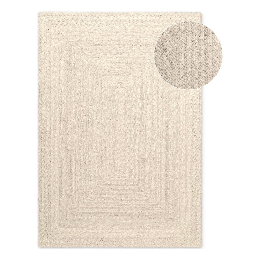Kremowy dywan z juty dwustronny/tkany ręcznie 60x90 cm Juno – Hanse Home