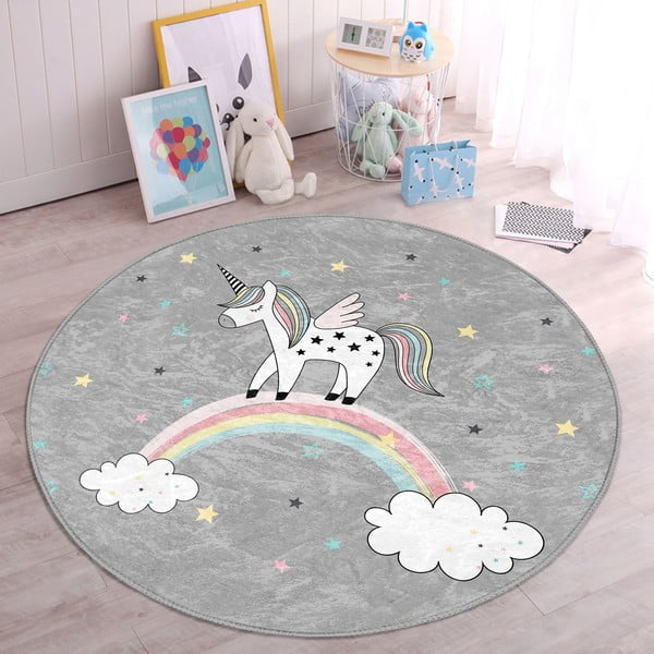 Szary dywan dziecięcy ø 80 cm Comfort – Mila Home-image-4