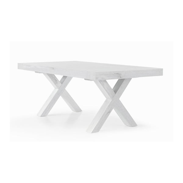 Biały rozkładany stół z drewna bukowego Castagnetti Cross, 180 cm