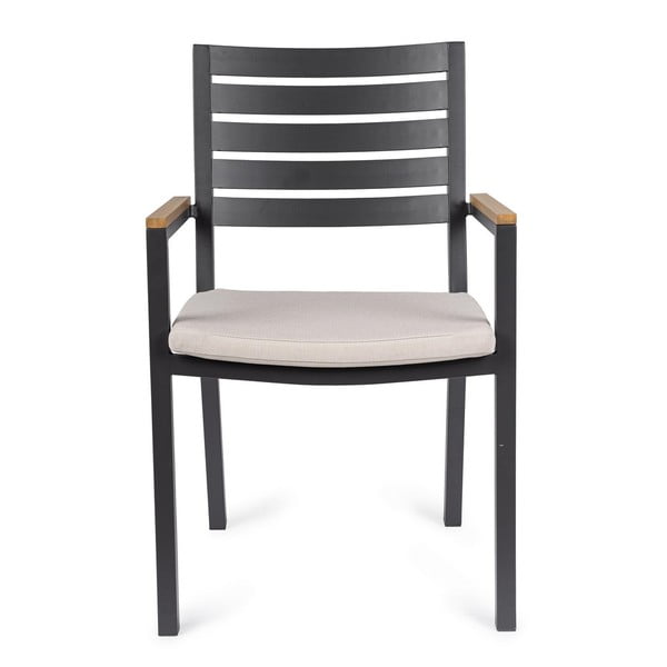 Antracytowe metalowe krzesła ogrodowe zestaw 4 szt. Henna   – Bizzotto-image-2