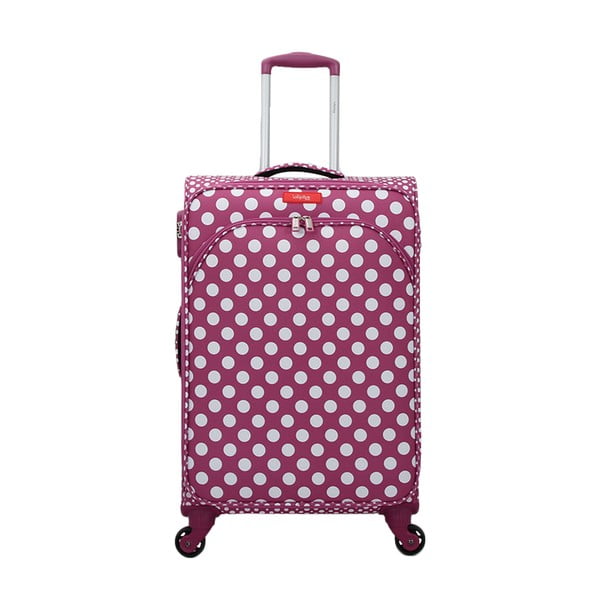 Fioletoworóżowa walizka z 4 kółkami Lollipops Jenny, wys. 67 cm