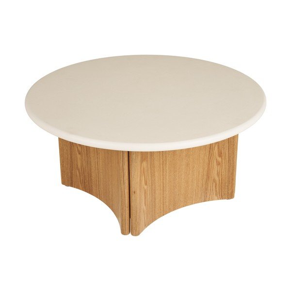 Biały/w naturalnym kolorze okrągły stolik z betonowym blatem ø 80 cm Motril – House Nordic