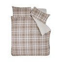 Brązowa pościel dwuosobowa z materiału sherpa 200x200 cm Cosy Sherpa Check – Catherine Lansfield