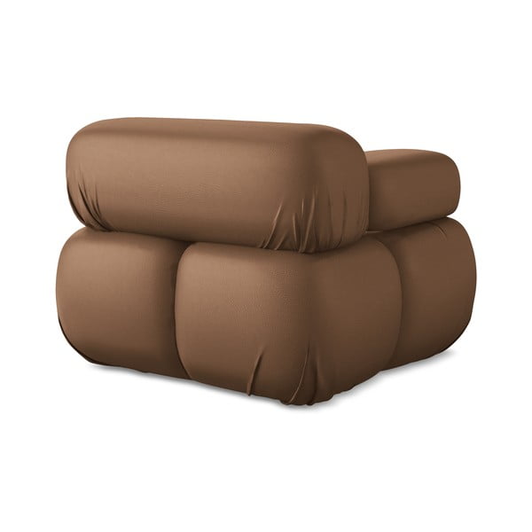 Brązowy moduł sofy z imitacji skóry (lewostronny) Lokua – Makamii-image-4