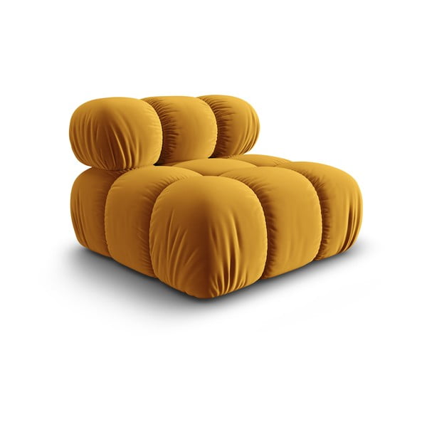 Żółty aksamitny moduł sofy (moduł środkowy) Bellis – Micadoni Home-image-3