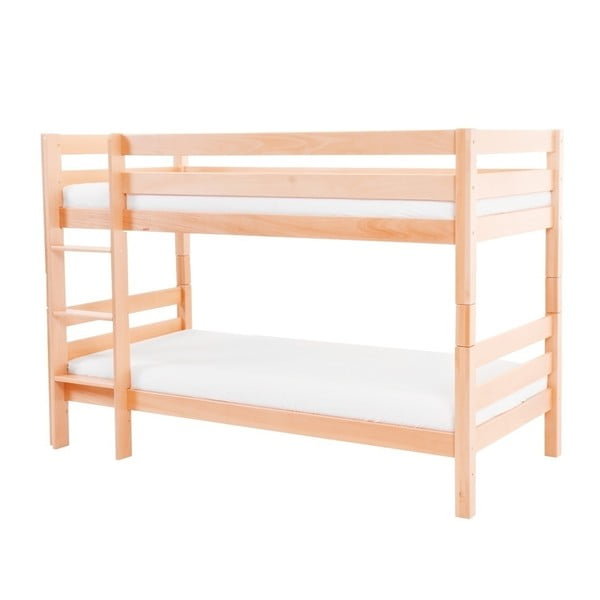 Dziecięce łóżko piętrowe z litego drewna bukowego Mobi furniture Mark, 200x90 cm
