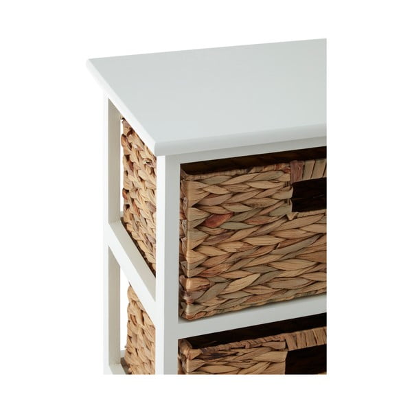 Biały/naturalny regał łazienkowy z litego drewna paulowni 41x70 cm Padstow – Premier Housewares-image-1