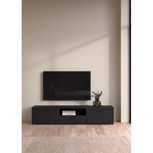 Czarna szafka pod TV 177x38 cm Media – Tvilum-image-1
