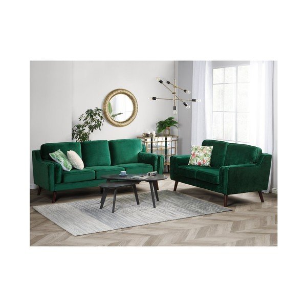 Szmaragdowa sofa 3-osobowa z obiciem o wyglądzie aksamitu Monobeli Steven-image-4