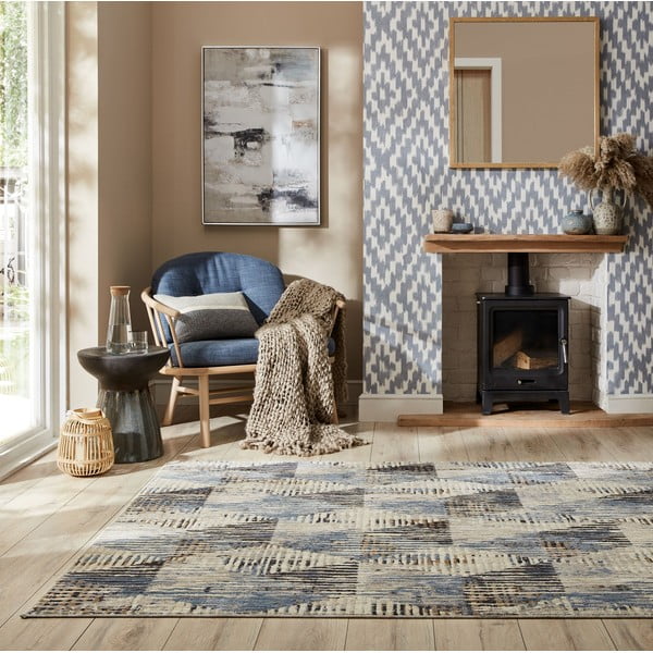 Niebiesko-beżowy dywan 120x170 cm Marly – Flair Rugs-image-1