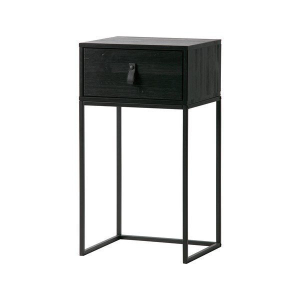 Czarna szafka nocna z szufladą WOOOD Zola-image-3