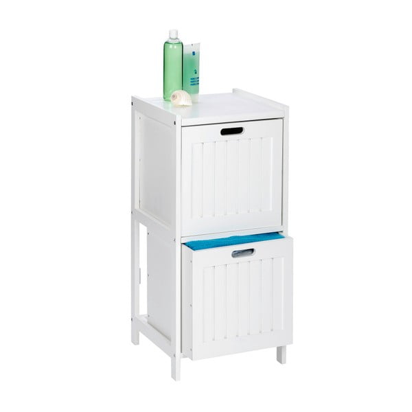 Biała drewniana szafka łazienkowa z 2 szufladami Wenko Oslo-image-1