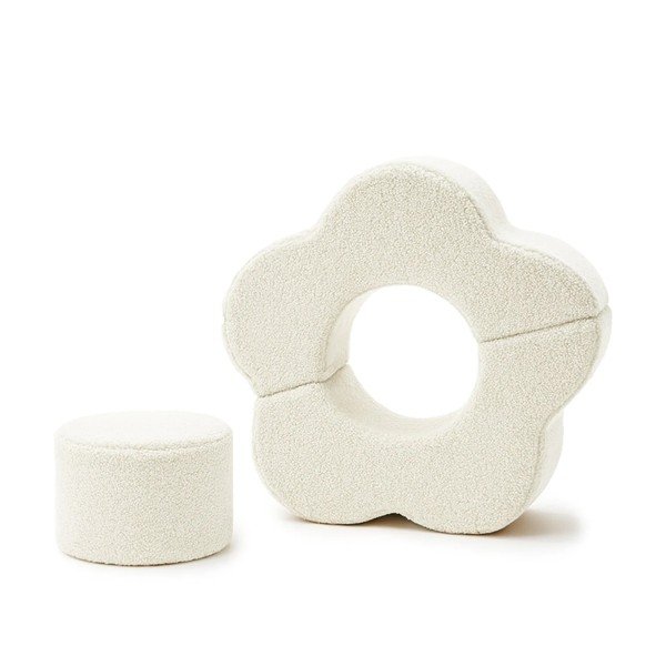 Kremowy piankowy plac zabaw 3 szt. z materiału bouclé wysokość 27 cm 88x90 cm – Meowbaby