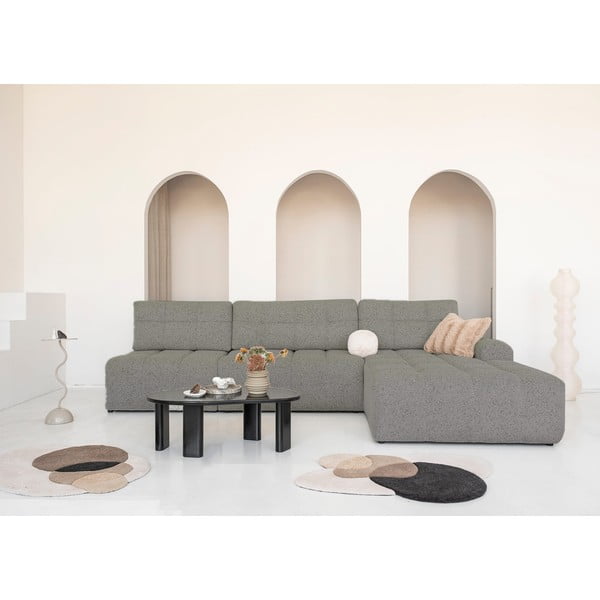 Jasnobrązowy rozkładany narożnik modułowy ze schowkiem (prawostronny) Lulu – Miuform-image-1