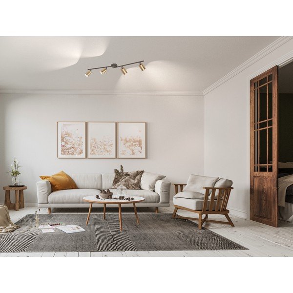 Lampa sufitowa w czarno-złotym kolorze z metalowym kloszem ø 8 cm Vano – Fischer & Honsel-image-1