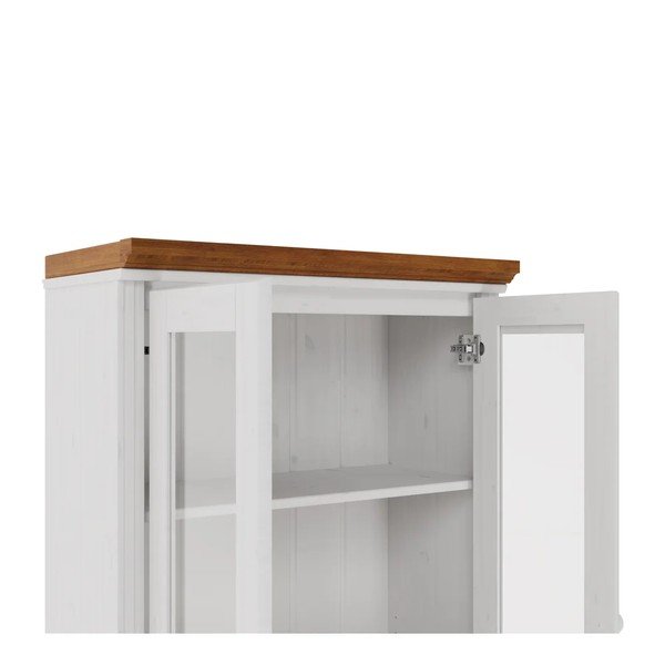 Biała/w bursztynowym kolorze witryna z litego drewna sosnowego 74x118x35 cm Anita – Støraa-image-4