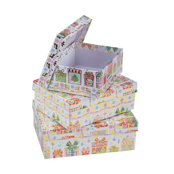 Zestaw 3 kwadratowych pudełek kartonowych Unimasa Gift, 18,5 x 16,5 cm