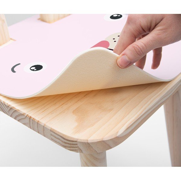 Dziecięce krzesło z litej sosny Little Nice Things Rose Bunny-image-3