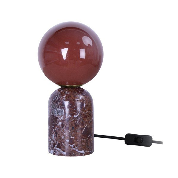 Bordowa marmurowa lampa stołowa (wysokość 20 cm) Lazio Sphere – Leitmotiv
